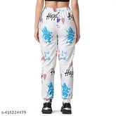 Soft polycotton printed women's track pants in pack of 3 (knee length), ideal for sleepwear, yoga wear, and jogging